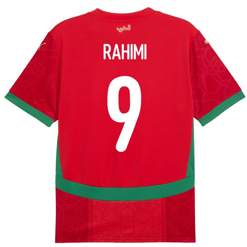 Danxen Kvinder Marokko Soufiane Rahimi #9 Rød Hjemmebane Spillertrøjer 24-26 Trøje T-Shirt