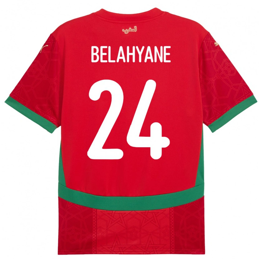 Danxen Kvinder Marokko Reda Belahyane #24 Rød Hjemmebane Spillertrøjer 24-26 Trøje T-Shirt