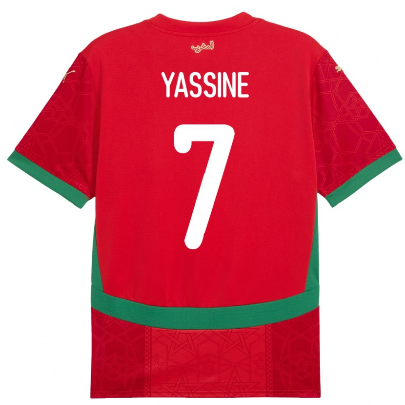 Danxen Kvinder Marokko Gessime Yassine #7 Rød Hjemmebane Spillertrøjer 24-26 Trøje T-Shirt