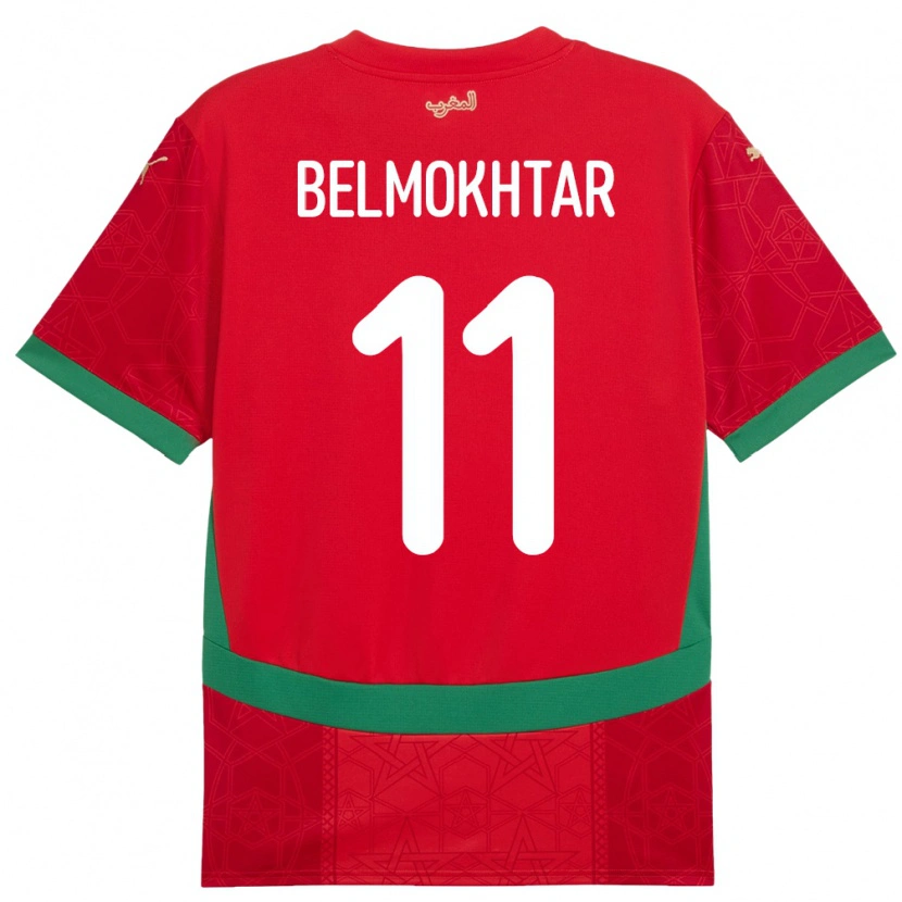 Danxen Kvinder Marokko Ilies Belmokhtar #11 Rød Hjemmebane Spillertrøjer 24-26 Trøje T-Shirt