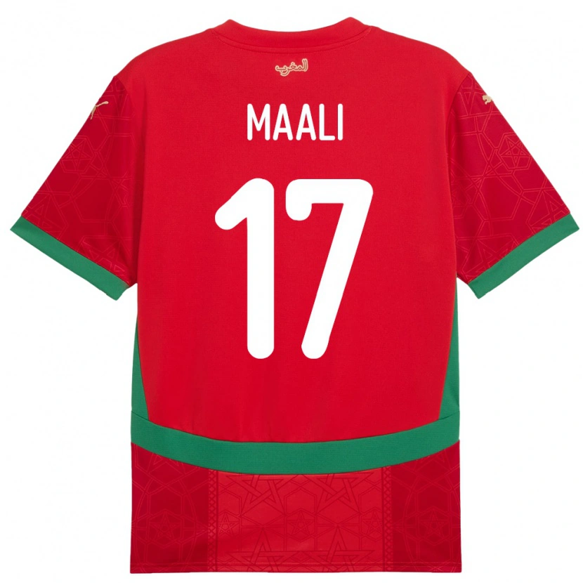 Danxen Kvinder Marokko Abdelhamid Maali #17 Rød Hjemmebane Spillertrøjer 24-26 Trøje T-Shirt