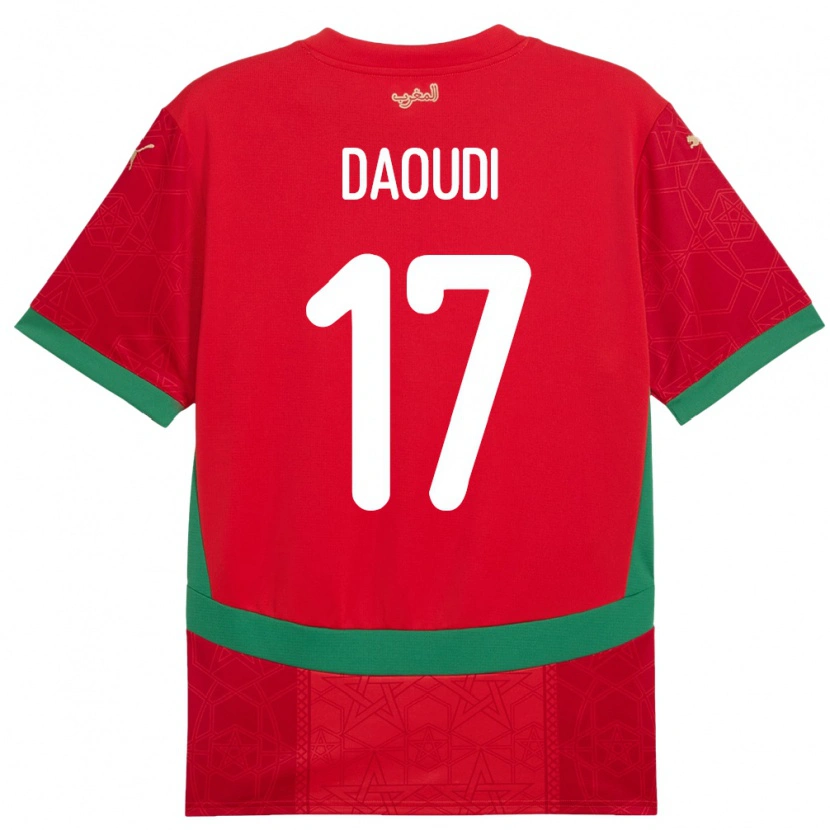 Danxen Kvinder Marokko Abdelali Daoudi #17 Rød Hjemmebane Spillertrøjer 24-26 Trøje T-Shirt