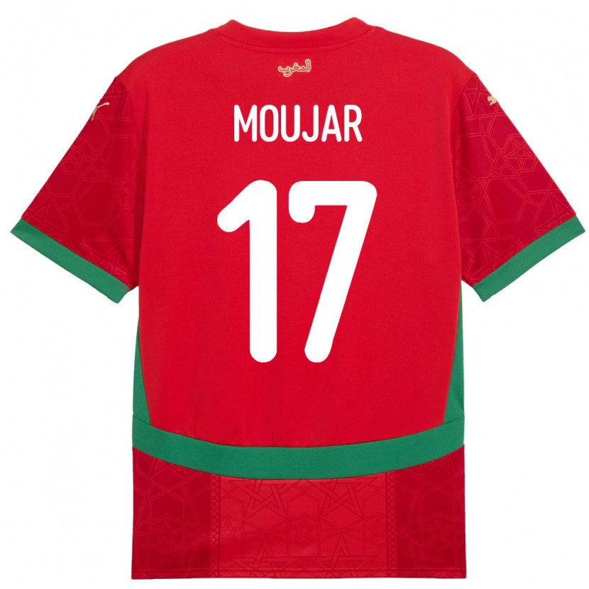 Danxen Kvinder Marokko Salah Moujar #17 Rød Hjemmebane Spillertrøjer 24-26 Trøje T-Shirt