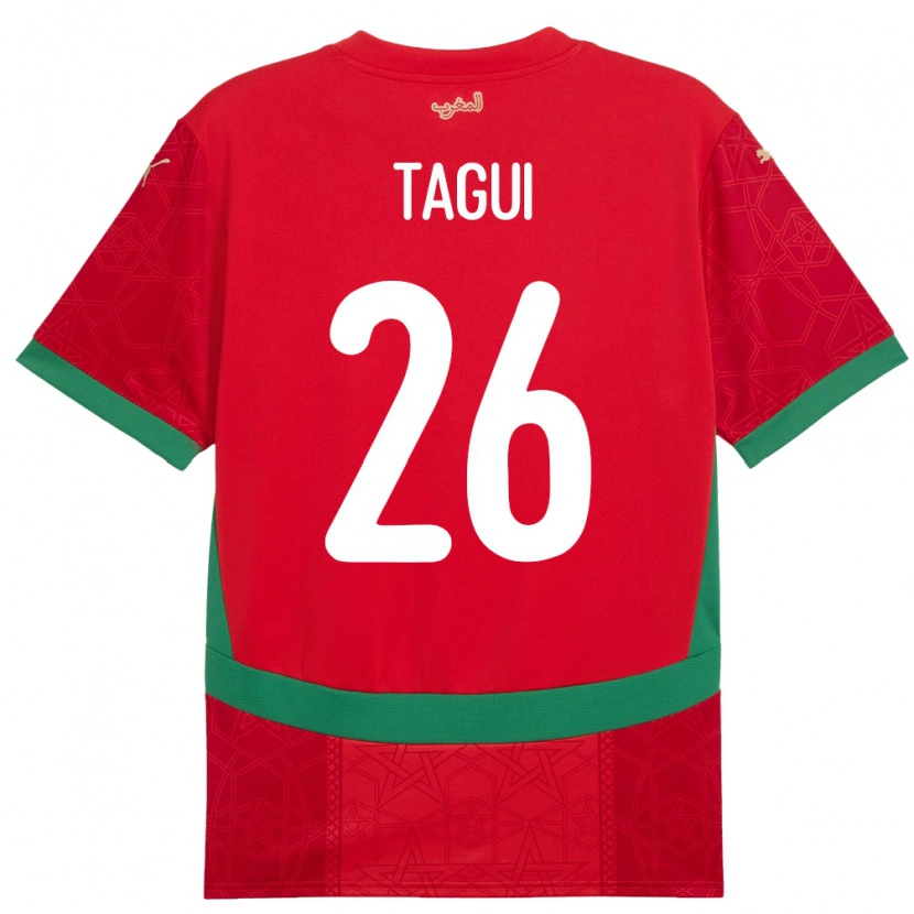 Danxen Kvinder Marokko Salah-Eddine Tagui #26 Rød Hjemmebane Spillertrøjer 24-26 Trøje T-Shirt