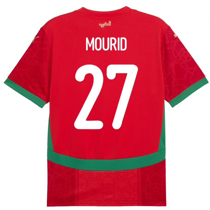 Danxen Kvinder Marokko Aymane Mourid #27 Rød Hjemmebane Spillertrøjer 24-26 Trøje T-Shirt