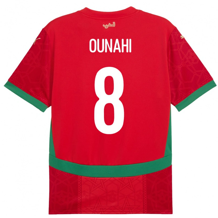 Danxen Kvinder Marokko Azzeddine Ounahi #8 Rød Hjemmebane Spillertrøjer 24-26 Trøje T-Shirt