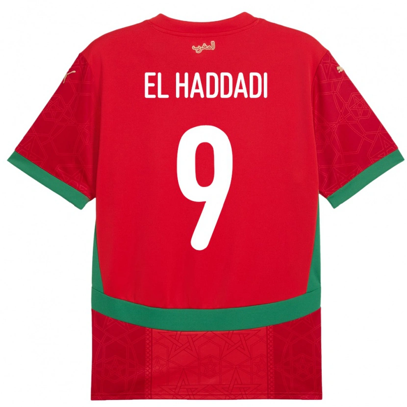 Danxen Kvinder Marokko Munir El Haddadi #9 Rød Hjemmebane Spillertrøjer 24-26 Trøje T-Shirt