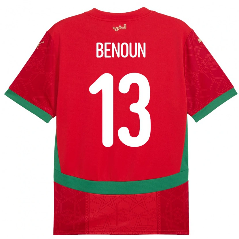 Danxen Kvinder Marokko Badr Benoun #13 Rød Hjemmebane Spillertrøjer 24-26 Trøje T-Shirt