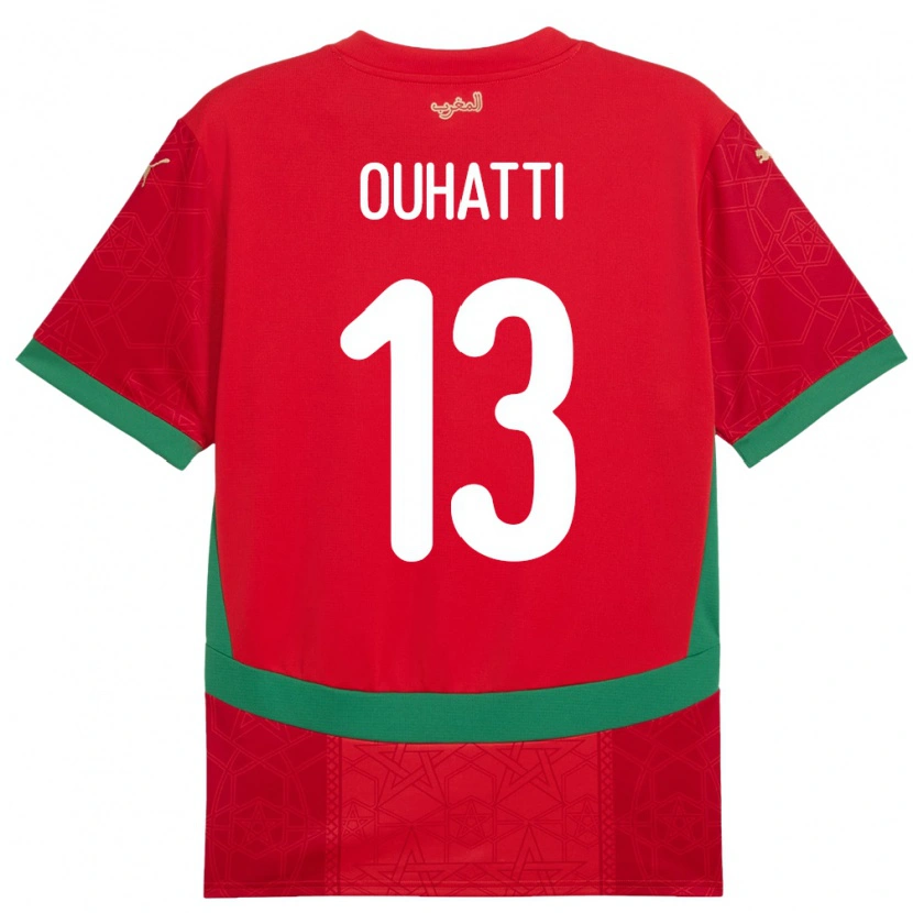 Danxen Kvinder Marokko Aymane Ouhatti #13 Rød Hjemmebane Spillertrøjer 24-26 Trøje T-Shirt