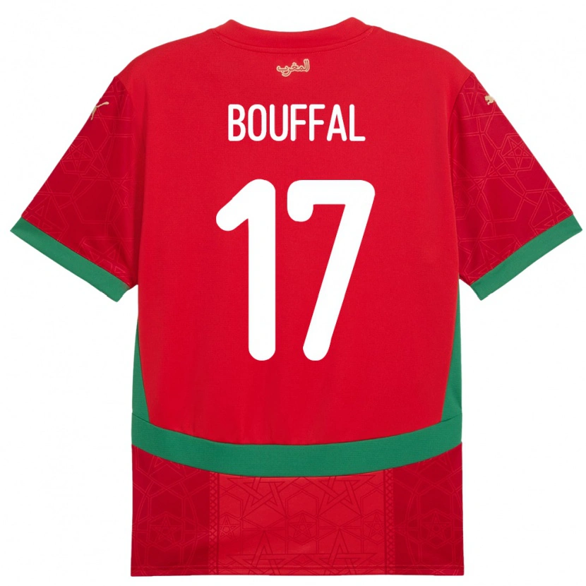 Danxen Kvinder Marokko Soufiane Bouffal #17 Rød Hjemmebane Spillertrøjer 24-26 Trøje T-Shirt