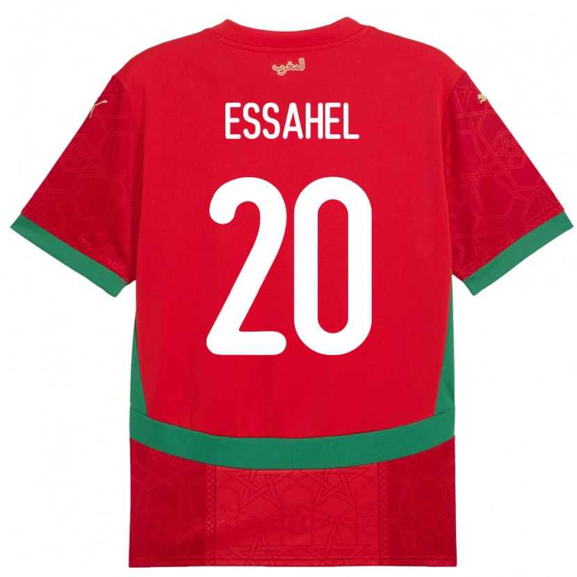 Danxen Kvinder Marokko Mohammed Amine Essahel #20 Rød Hjemmebane Spillertrøjer 24-26 Trøje T-Shirt