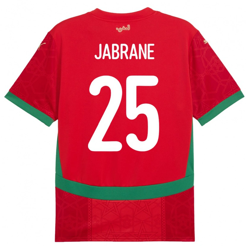 Danxen Kvinder Marokko Yahya Jabrane #25 Rød Hjemmebane Spillertrøjer 24-26 Trøje T-Shirt