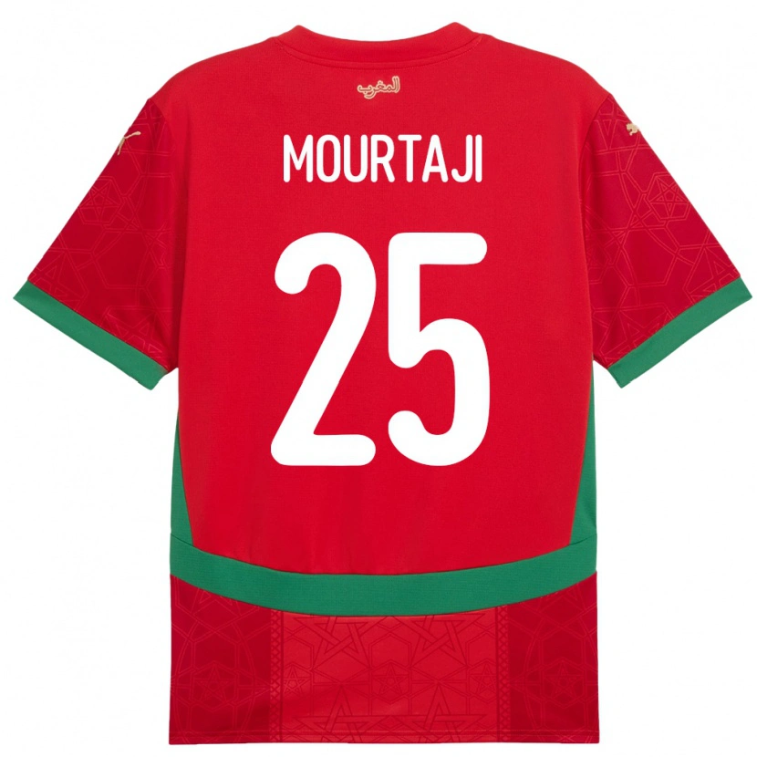 Danxen Kvinder Marokko Chaymaa Mourtaji #25 Rød Hjemmebane Spillertrøjer 24-26 Trøje T-Shirt