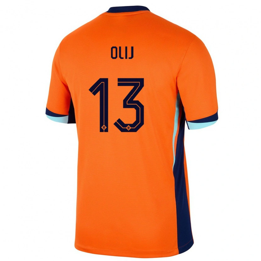 Danxen Kvinder Holland Nick Olij #13 Orange Hjemmebane Spillertrøjer 24-26 Trøje T-Shirt