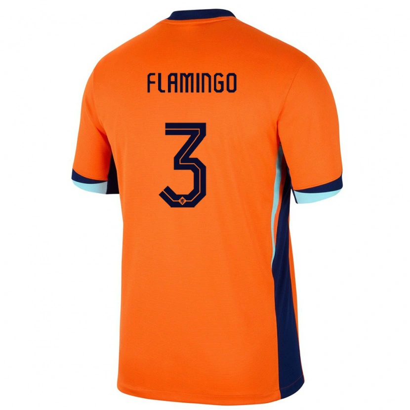 Danxen Kvinder Holland Ryan Flamingo #3 Orange Hjemmebane Spillertrøjer 24-26 Trøje T-Shirt