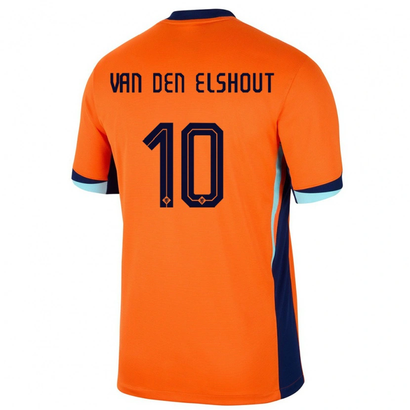 Danxen Kvinder Holland Tobias Van Den Elshout #10 Orange Hjemmebane Spillertrøjer 24-26 Trøje T-Shirt