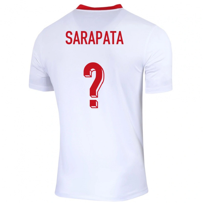 Danxen Kvinder Polen Dominik Sarapata #0 Hvid Hjemmebane Spillertrøjer 24-26 Trøje T-Shirt