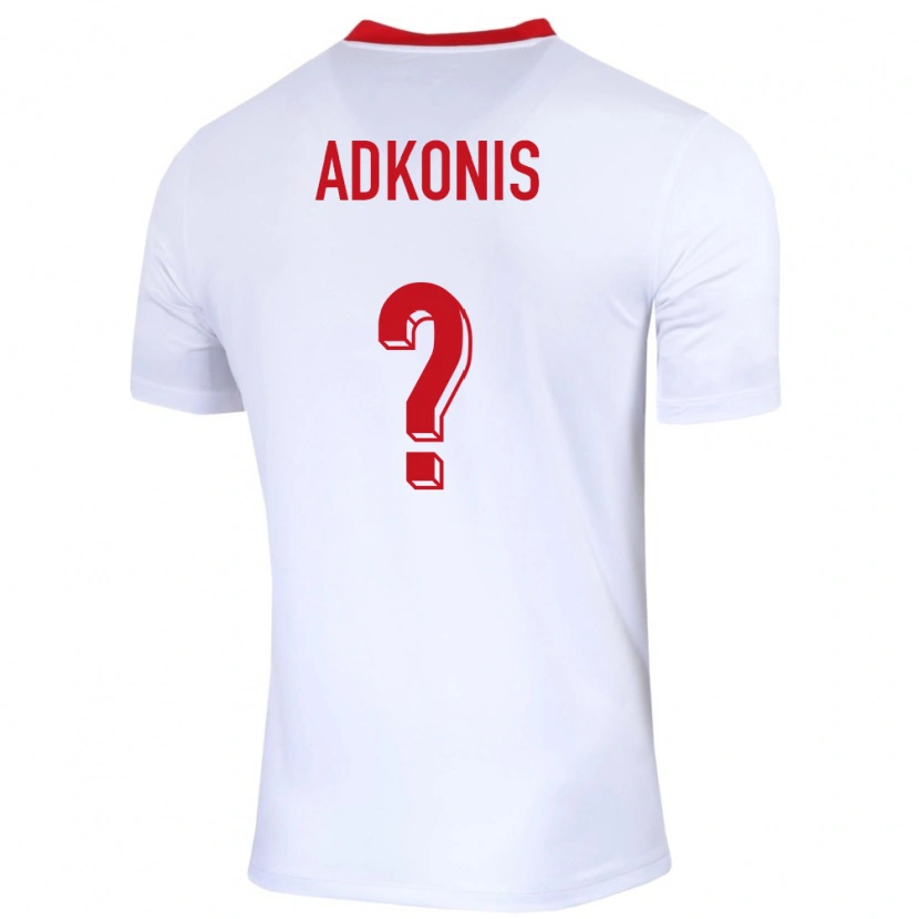 Danxen Kvinder Polen Jakub Adkonis #0 Hvid Hjemmebane Spillertrøjer 24-26 Trøje T-Shirt
