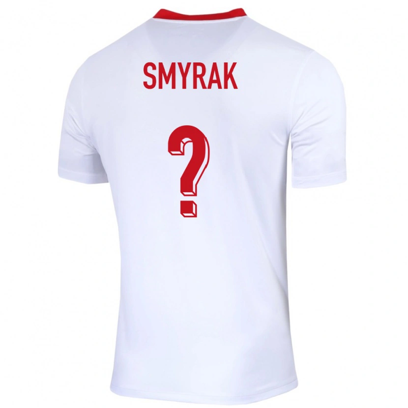 Danxen Kvinder Polen Hubert Smyrak #0 Hvid Hjemmebane Spillertrøjer 24-26 Trøje T-Shirt