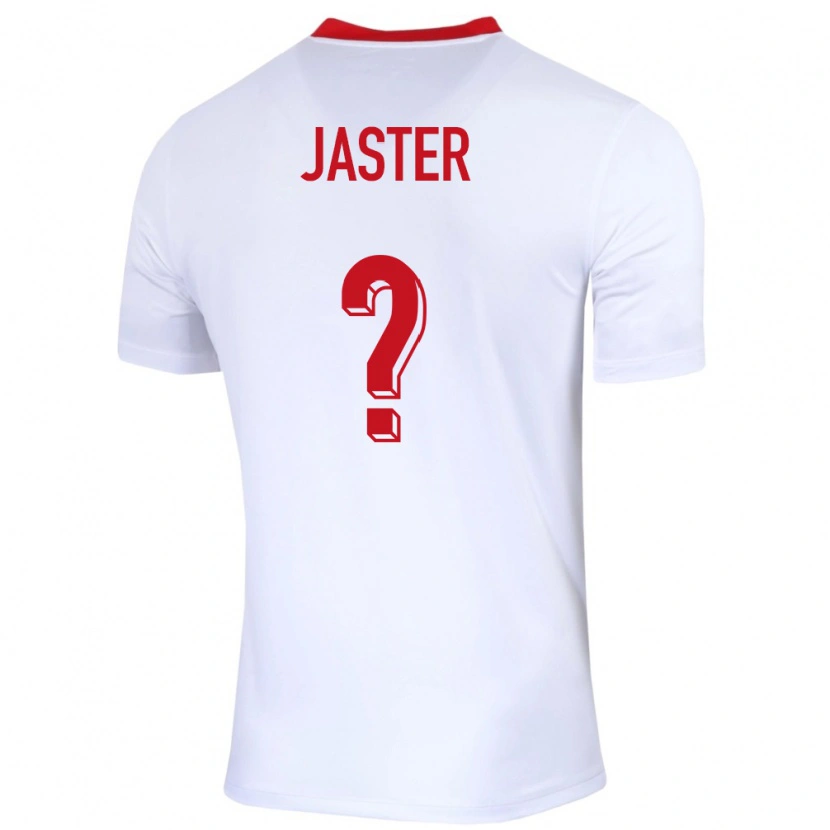 Danxen Kvinder Polen Adrian Jaster #0 Hvid Hjemmebane Spillertrøjer 24-26 Trøje T-Shirt