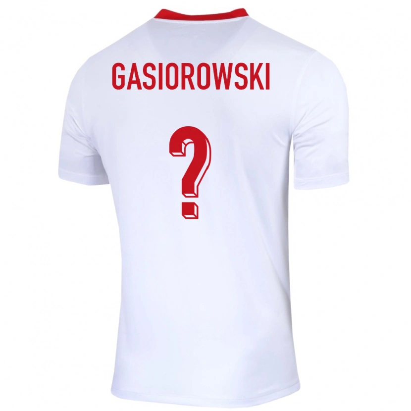 Danxen Kvinder Polen Marko Gasiorowski #0 Hvid Hjemmebane Spillertrøjer 24-26 Trøje T-Shirt
