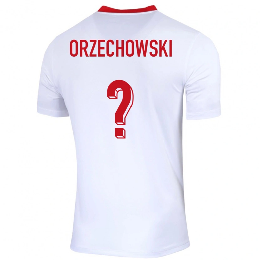 Danxen Kvinder Polen Wojciech Orzechowski #0 Hvid Hjemmebane Spillertrøjer 24-26 Trøje T-Shirt