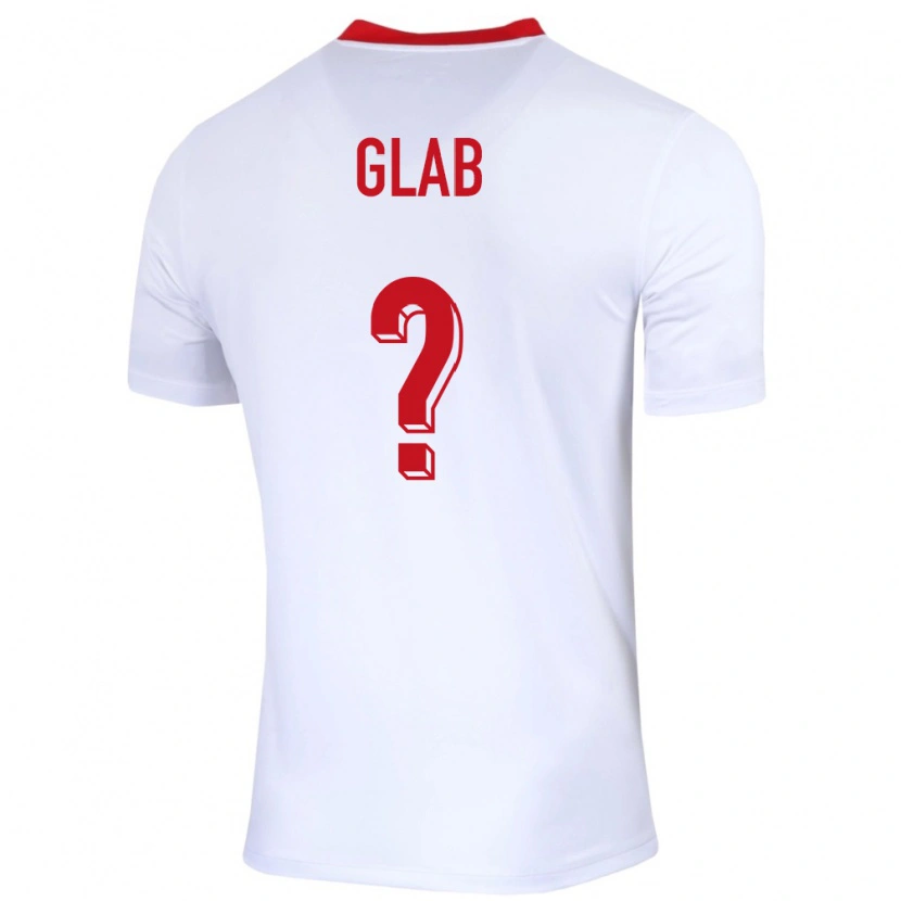 Danxen Kvinder Polen Jan Glab #0 Hvid Hjemmebane Spillertrøjer 24-26 Trøje T-Shirt