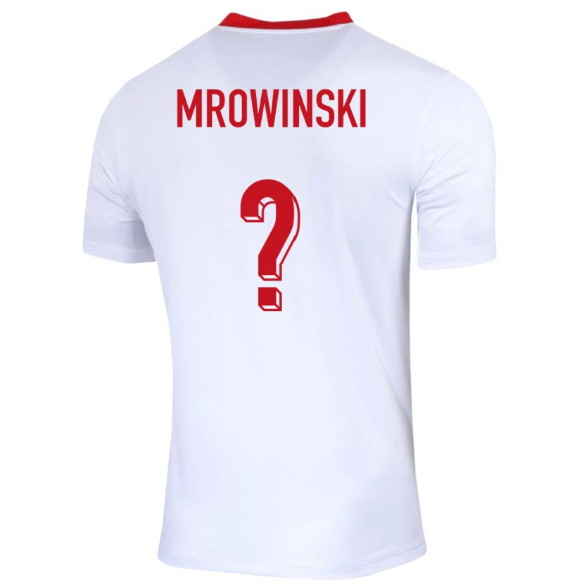 Danxen Kvinder Polen Marcel Mrowinski #0 Hvid Hjemmebane Spillertrøjer 24-26 Trøje T-Shirt