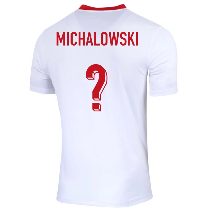 Danxen Kvinder Polen Aleksander Michalowski #0 Hvid Hjemmebane Spillertrøjer 24-26 Trøje T-Shirt