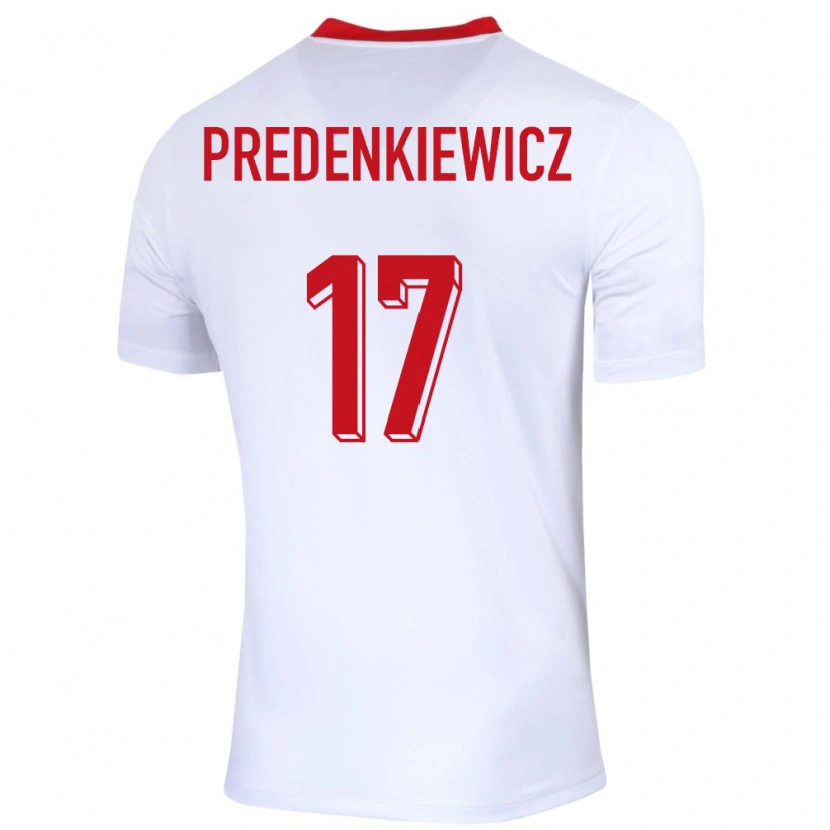 Danxen Kvinder Polen Marcel Predenkiewicz #17 Hvid Hjemmebane Spillertrøjer 24-26 Trøje T-Shirt