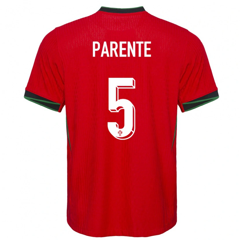 Danxen Kvinder Portugal Tiago Parente #5 Rød Hjemmebane Spillertrøjer 24-26 Trøje T-Shirt
