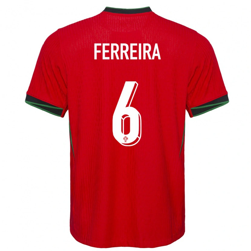 Danxen Kvinder Portugal Martim Ferreira #6 Rød Hjemmebane Spillertrøjer 24-26 Trøje T-Shirt