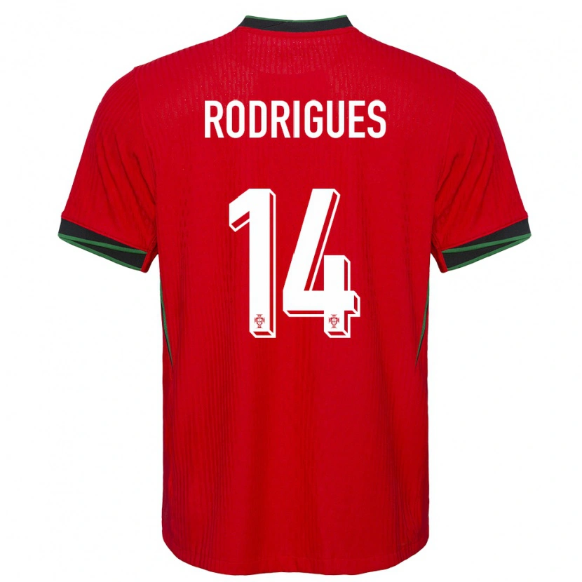 Danxen Kvinder Portugal Diego Rodrigues #14 Rød Hjemmebane Spillertrøjer 24-26 Trøje T-Shirt