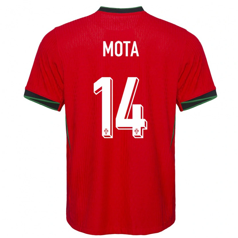 Danxen Kvinder Portugal Edgar Mota #14 Rød Hjemmebane Spillertrøjer 24-26 Trøje T-Shirt