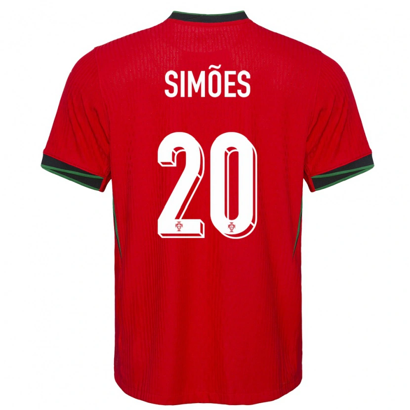 Danxen Kvinder Portugal Francisco Simões #20 Rød Hjemmebane Spillertrøjer 24-26 Trøje T-Shirt