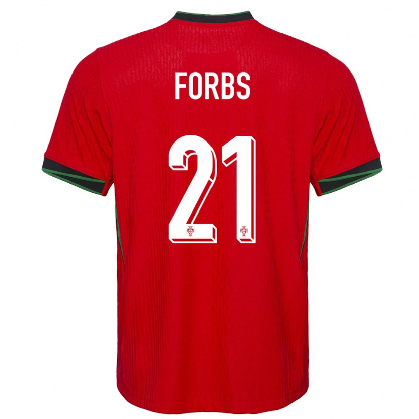 Danxen Kvinder Portugal Carlos Forbs #21 Rød Hjemmebane Spillertrøjer 24-26 Trøje T-Shirt
