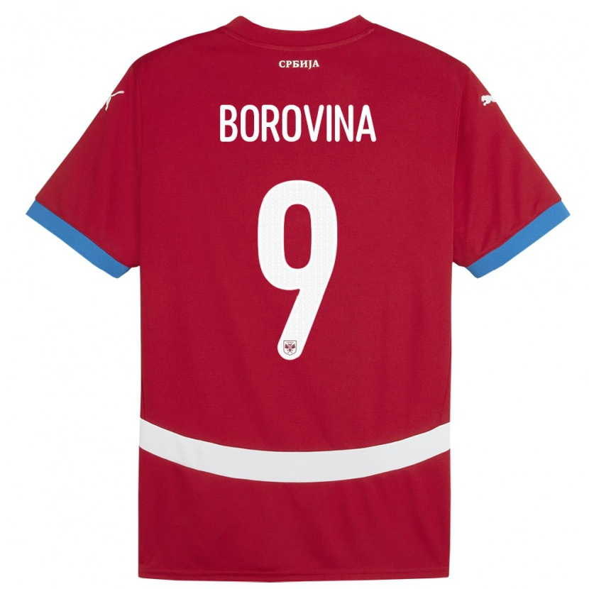 Danxen Kvinder Serbien Srdjan Borovina #9 Rød Hjemmebane Spillertrøjer 24-26 Trøje T-Shirt