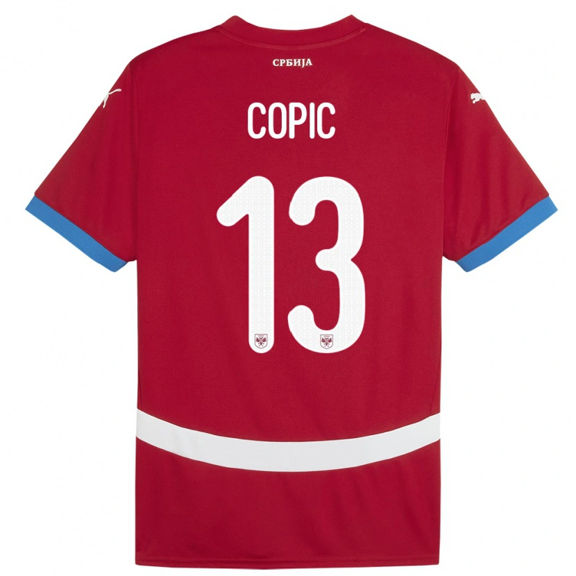 Danxen Kvinder Serbien Milan Copic #13 Rød Hjemmebane Spillertrøjer 24-26 Trøje T-Shirt