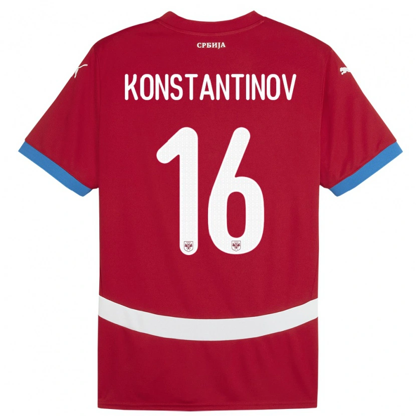 Danxen Kvinder Serbien Lazar Konstantinov #16 Rød Hjemmebane Spillertrøjer 24-26 Trøje T-Shirt