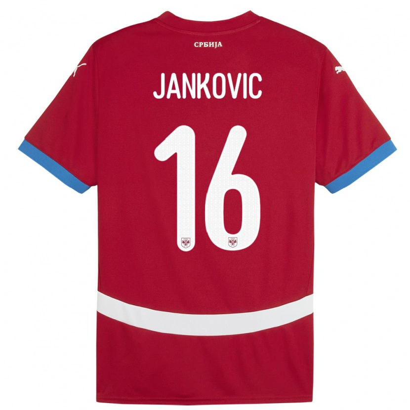 Danxen Kvinder Serbien Dimitrije Jankovic #16 Rød Hjemmebane Spillertrøjer 24-26 Trøje T-Shirt