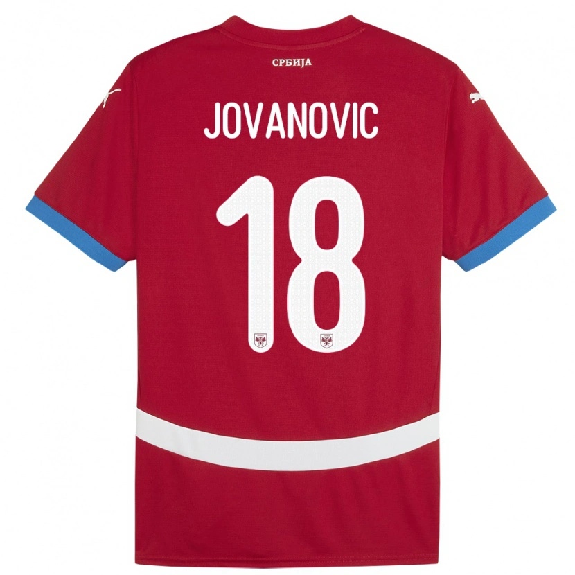 Danxen Kvinder Serbien Dusan Jovanovic #18 Rød Hjemmebane Spillertrøjer 24-26 Trøje T-Shirt
