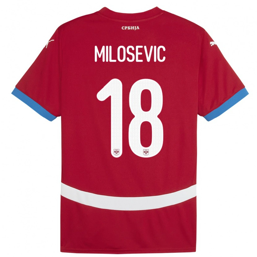 Danxen Kvinder Serbien Mateja Milosevic #18 Rød Hjemmebane Spillertrøjer 24-26 Trøje T-Shirt