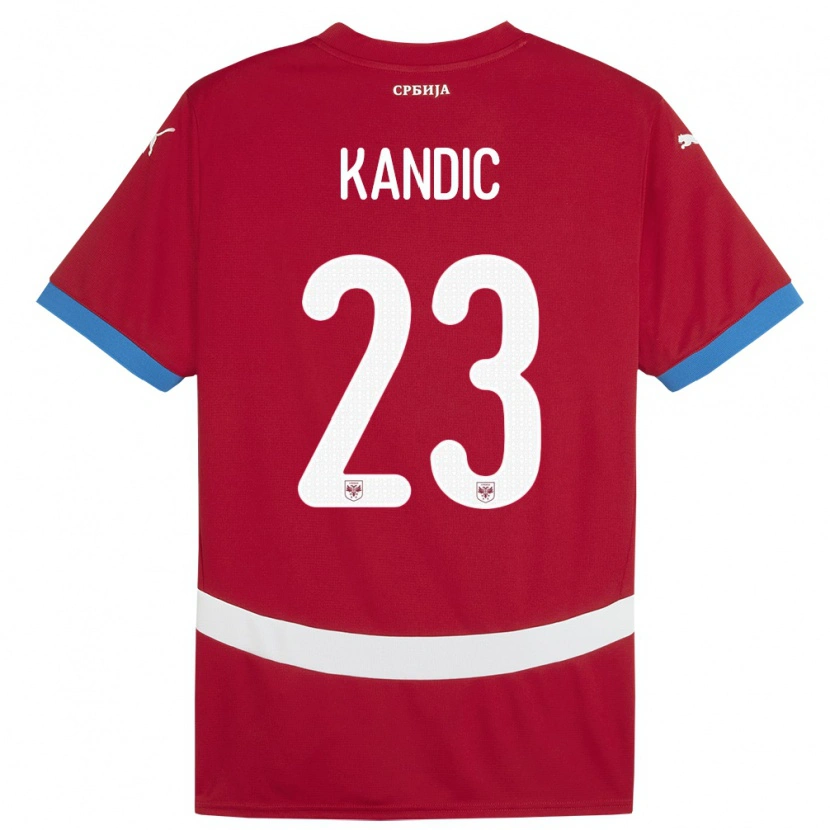 Danxen Kvinder Serbien Marko Kandic #23 Rød Hjemmebane Spillertrøjer 24-26 Trøje T-Shirt