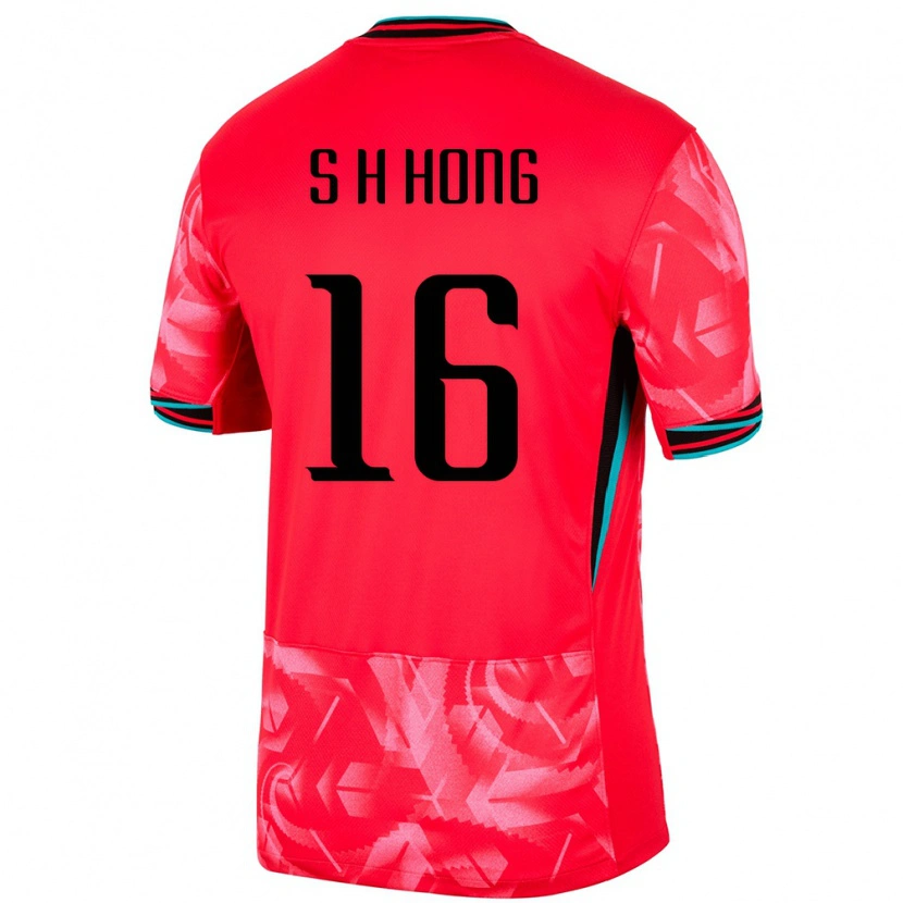 Danxen Kvinder Sydkorea Hyun-Seok Hong #16 Rød Hjemmebane Spillertrøjer 24-26 Trøje T-Shirt