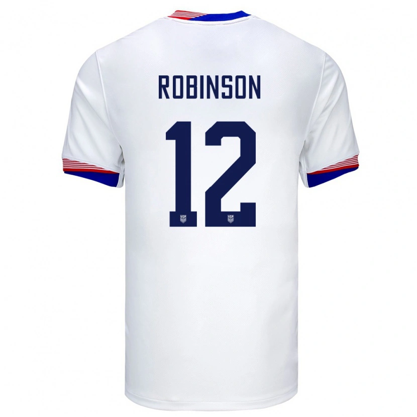 Danxen Kvinder Usa Miles Robinson #12 Hvid Hjemmebane Spillertrøjer 24-26 Trøje T-Shirt