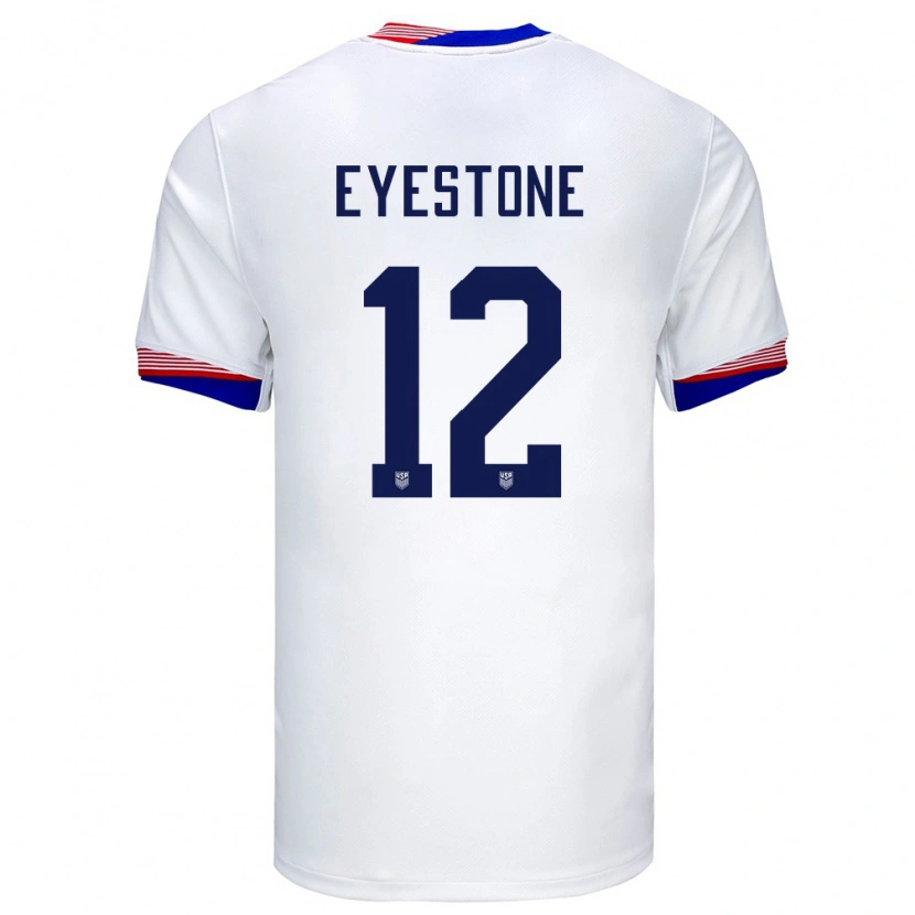 Danxen Kvinder Usa Julian Eyestone #12 Hvid Hjemmebane Spillertrøjer 24-26 Trøje T-Shirt