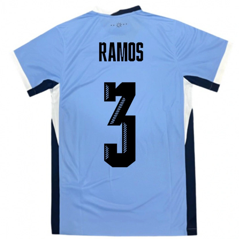 Danxen Kvinder Uruguay Nicolás Ramos #3 Hvid Sort Hjemmebane Spillertrøjer 24-26 Trøje T-Shirt