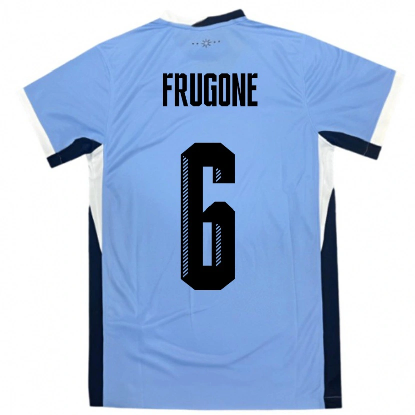 Danxen Kvinder Uruguay Axel Frugone #6 Hvid Sort Hjemmebane Spillertrøjer 24-26 Trøje T-Shirt
