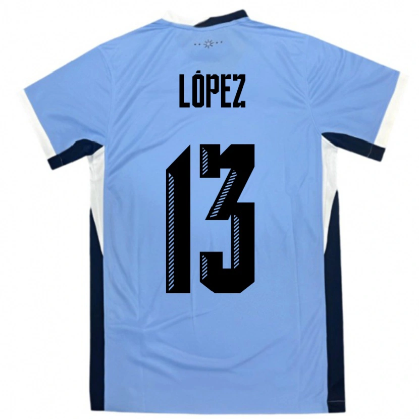 Danxen Kvinder Uruguay Nahuel López #13 Hvid Sort Hjemmebane Spillertrøjer 24-26 Trøje T-Shirt