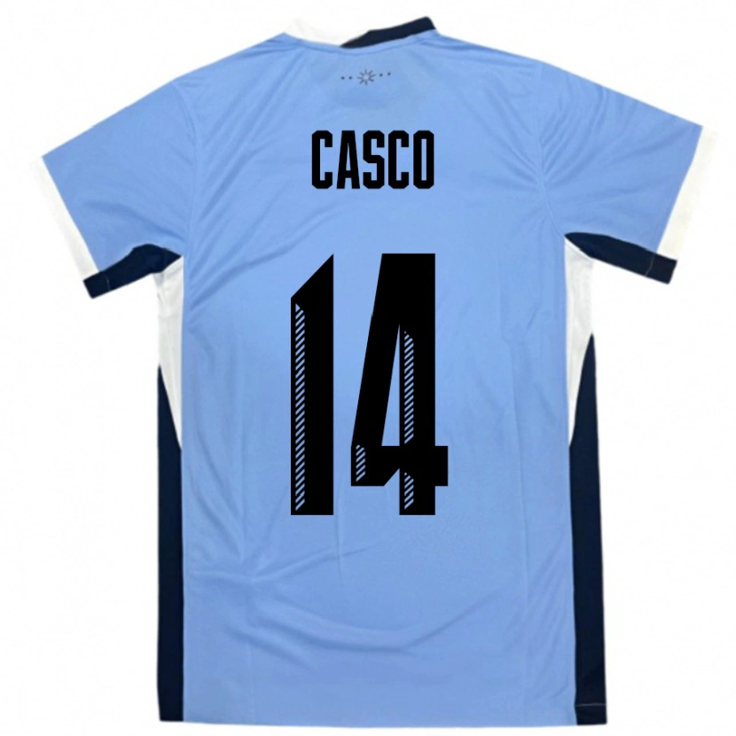 Danxen Kvinder Uruguay Maximiliano Casco #14 Hvid Sort Hjemmebane Spillertrøjer 24-26 Trøje T-Shirt